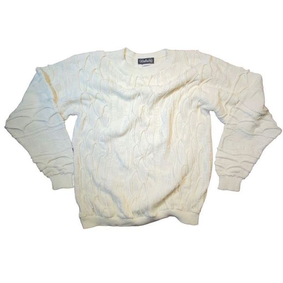 Men’s white GAS brand textured sweater size‎ M - Picture 6 of 12